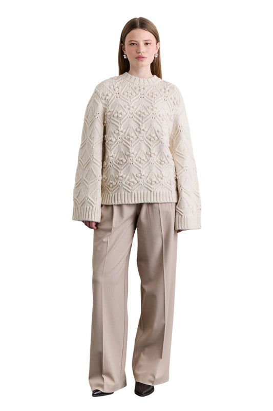 OPENWORD KNIT SWEATER ECRU