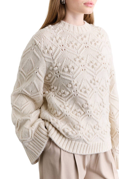 OPENWORD KNIT SWEATER ECRU