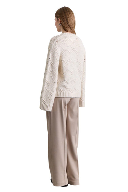 OPENWORD KNIT SWEATER ECRU