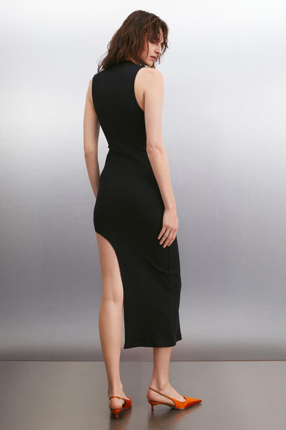 OPHELIA Damen Geripptes Maxikleid