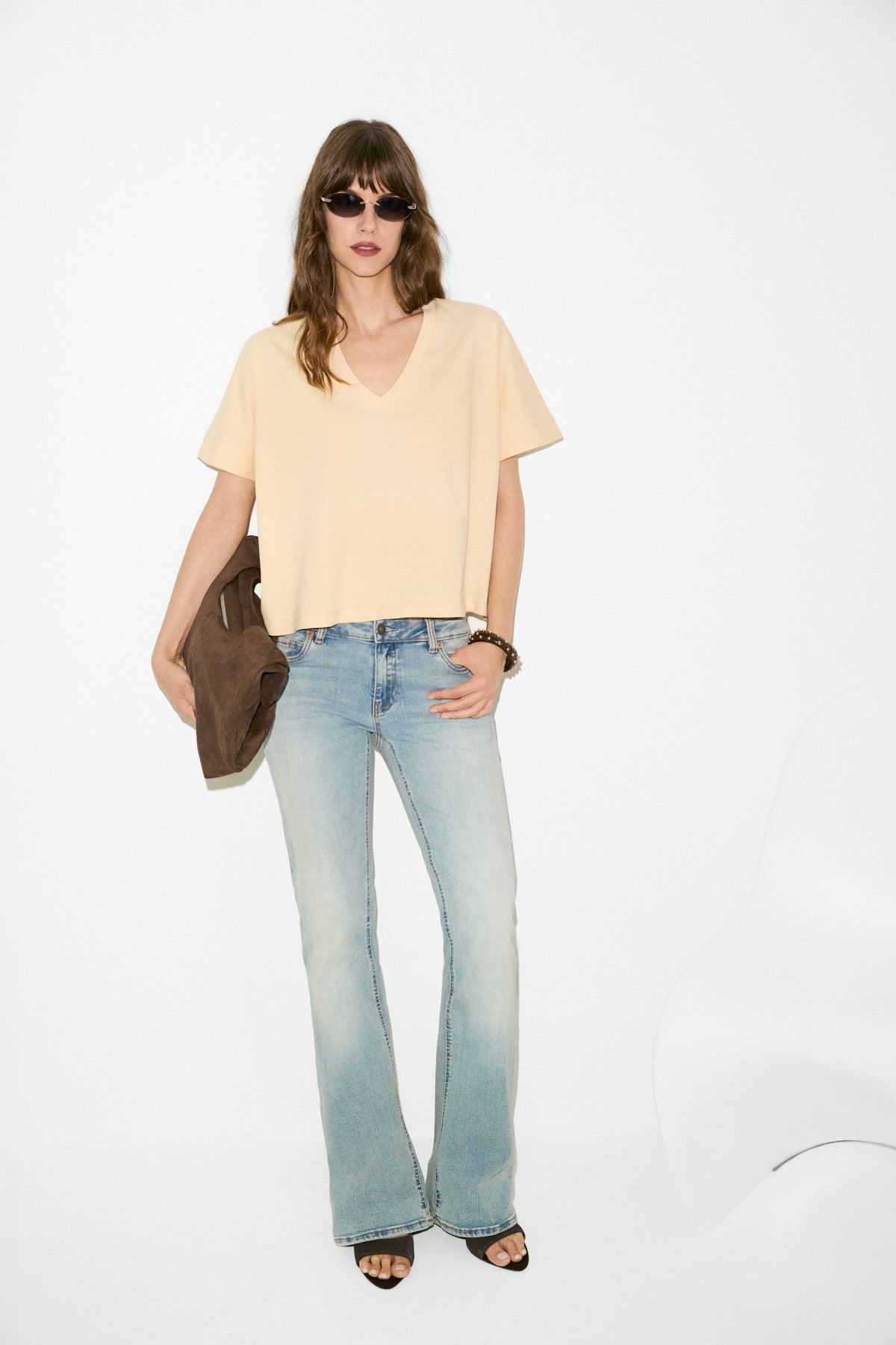ETHIQUET ORELIA Damen Bio-Baumwoll-T-Shirt Gelb