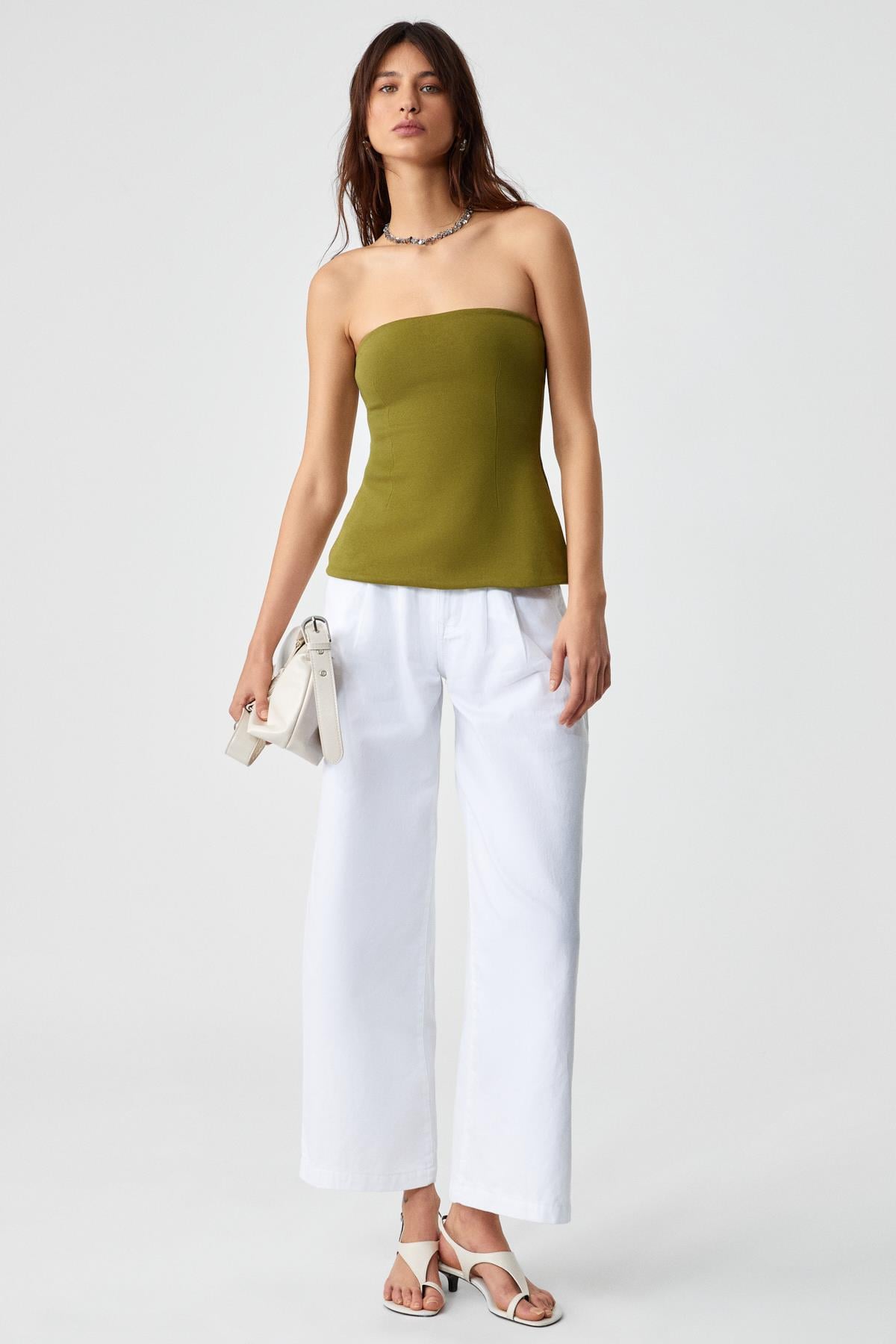 GRIMELANGE ORIANA Damen Slim Fit Bandeau-Top Green