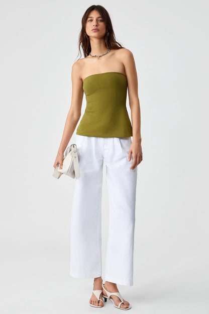 ORIANA Damen Slim Fit Bandeau-Top