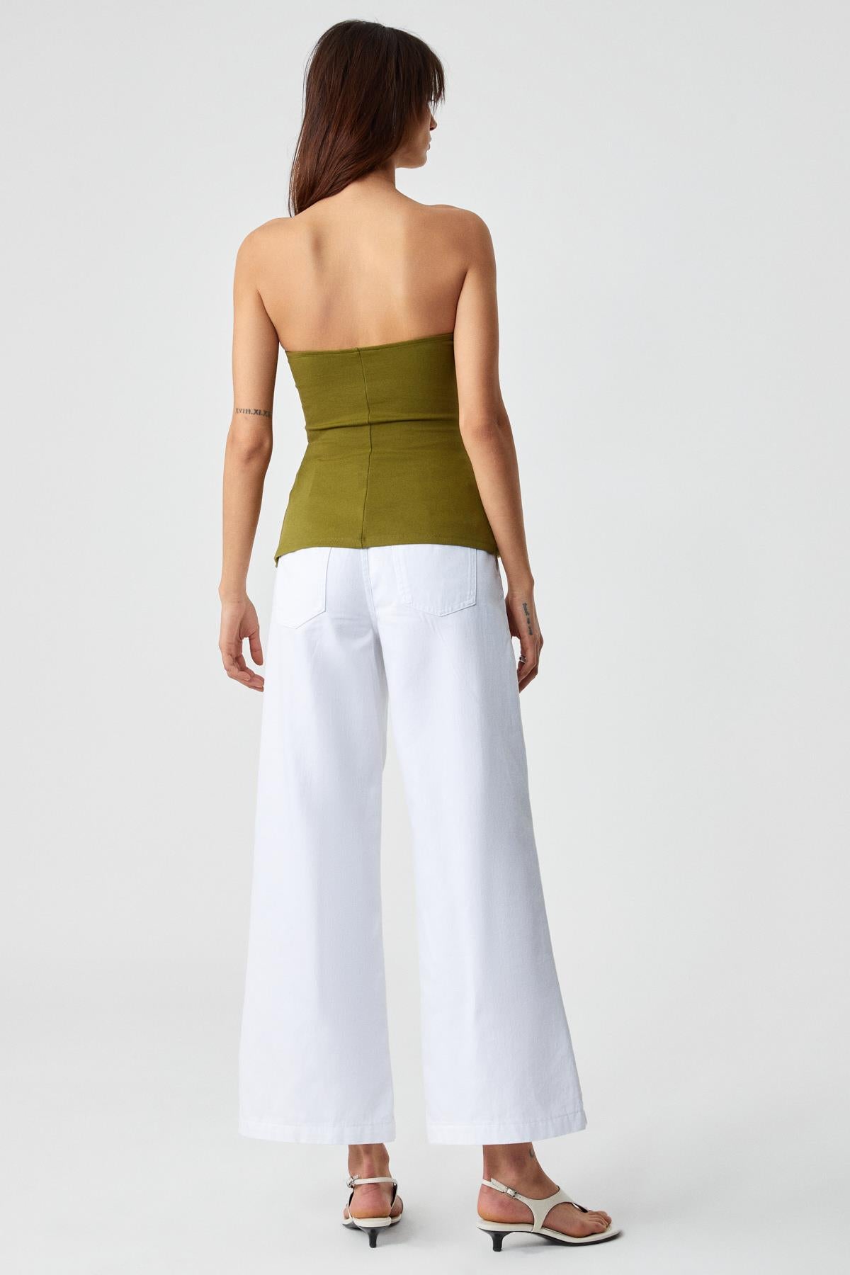 ORIANA Damen Slim Fit Bandeau-Top