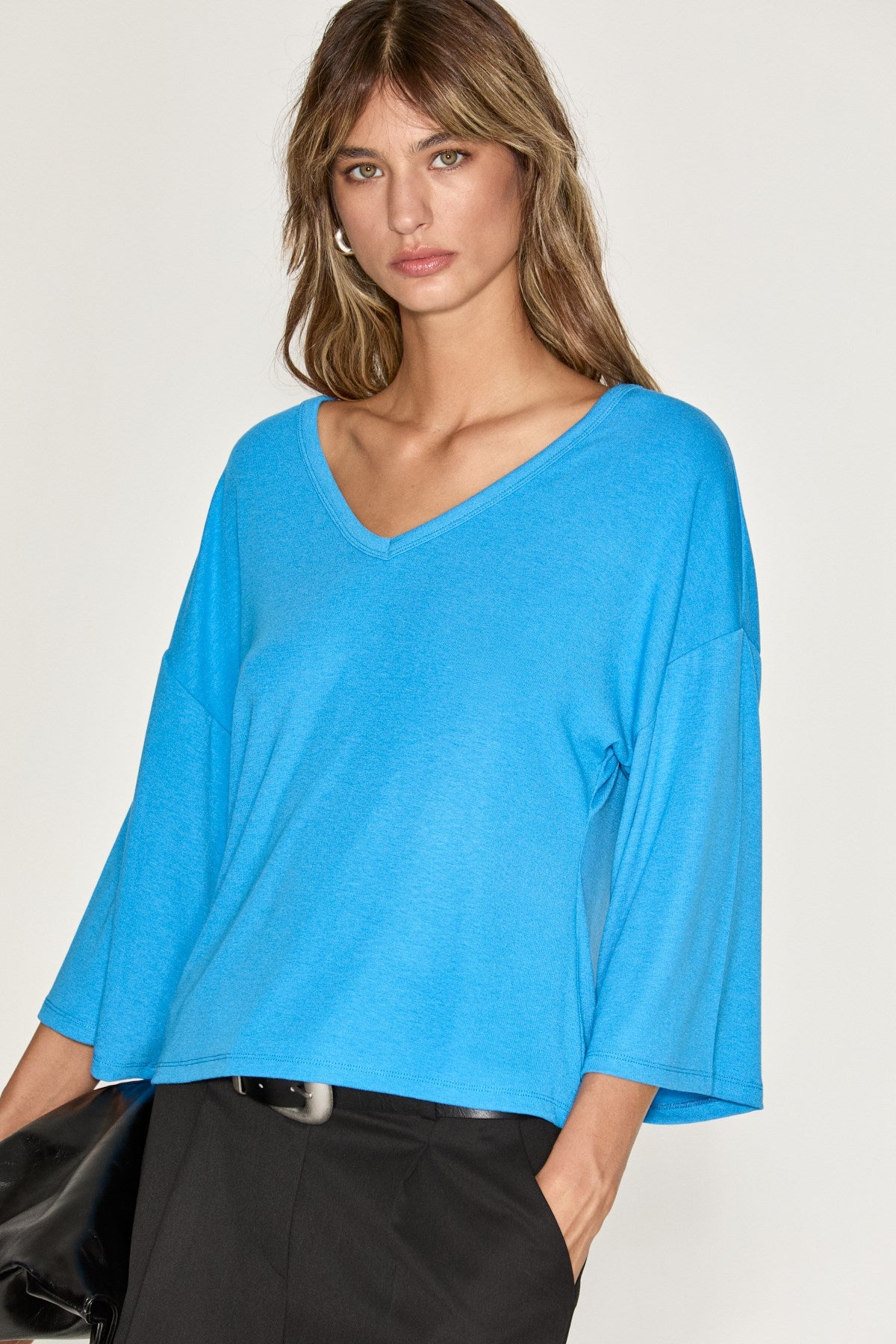 ORINA Damen V-Ausschnitt Lockere Bluse