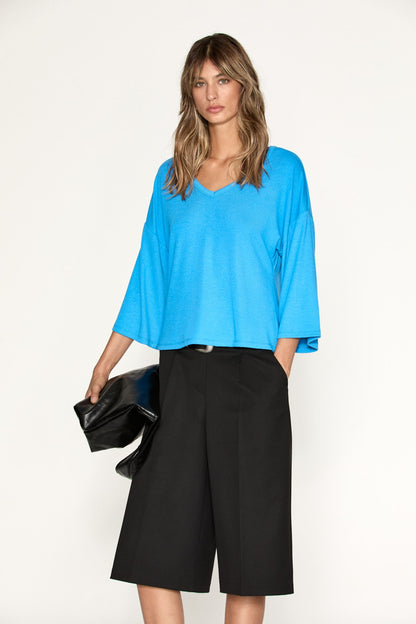 ORINA Damen V-Ausschnitt Lockere Bluse