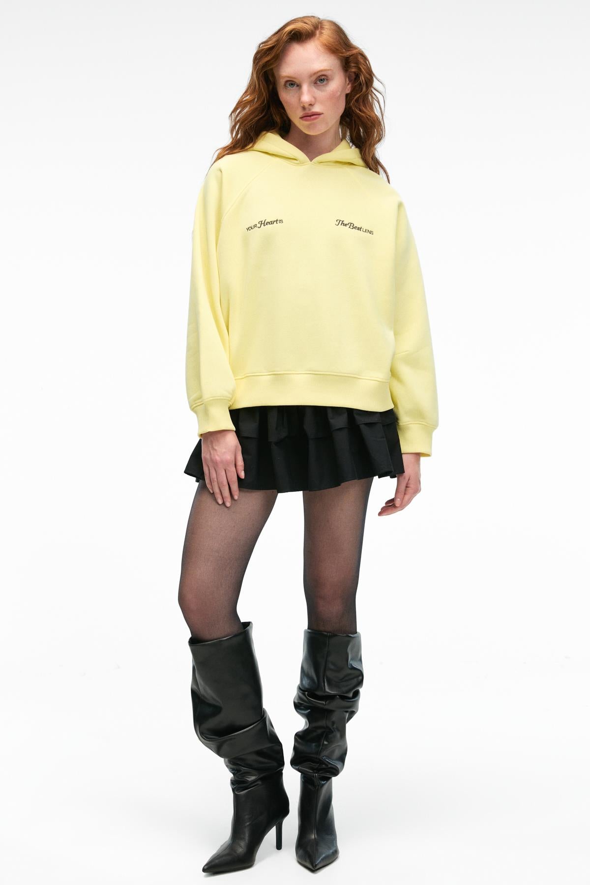 GRIMELANGE ORINQUE Damen Kapuzensweatshirt Gelb