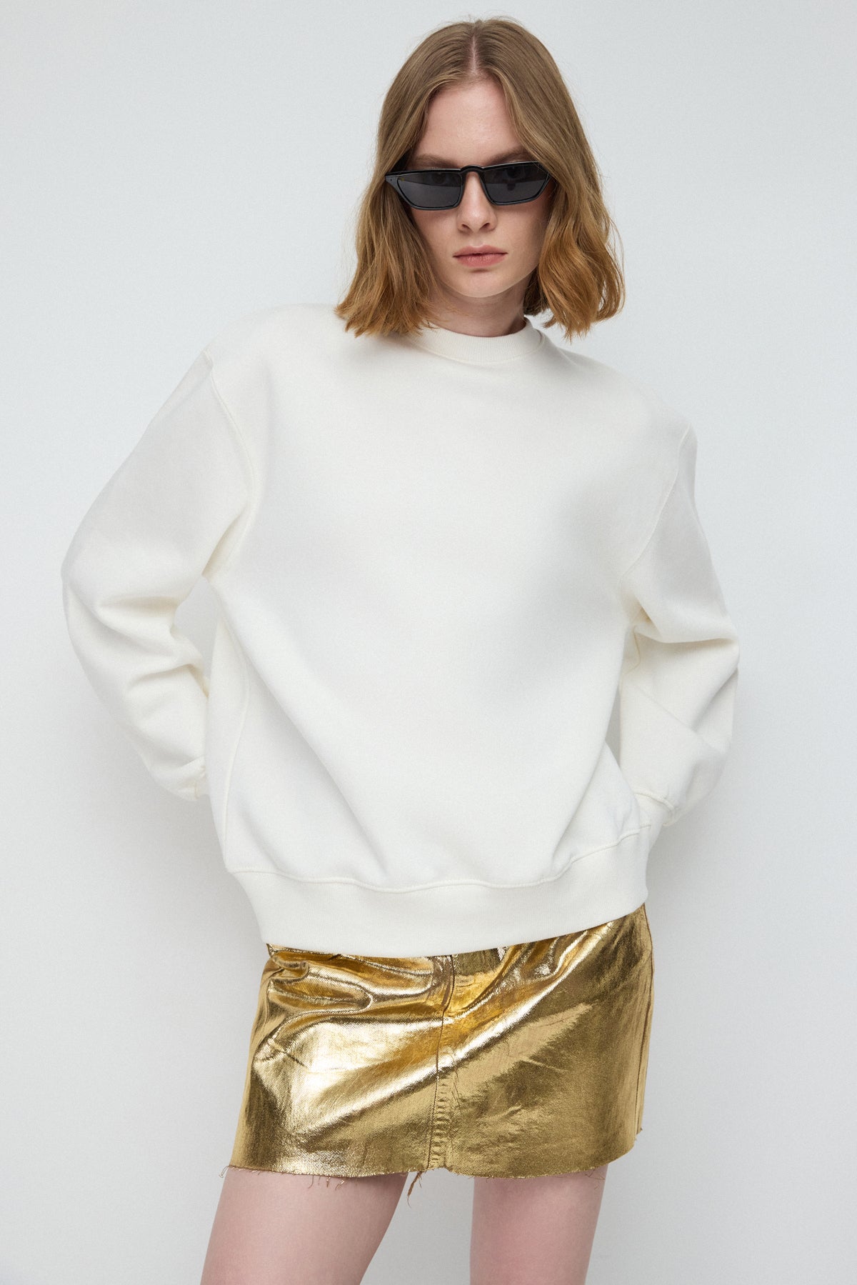 Oversize-Sweatshirt mit Rundhalsausschnitt