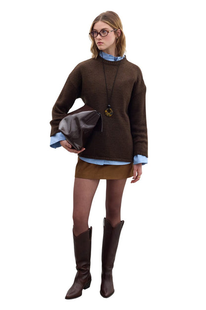 SCHWARZER ÜBERGRÖSSEN-PULLOVER