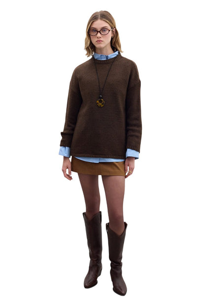SCHWARZER ÜBERGRÖSSEN-PULLOVER