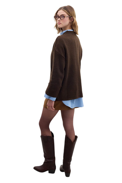 SCHWARZER ÜBERGRÖSSEN-PULLOVER