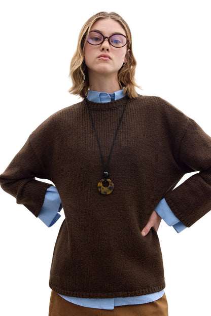 SCHWARZER ÜBERGRÖSSEN-PULLOVER