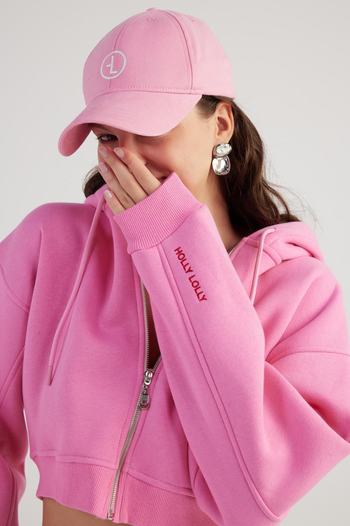 Damen Kapuzen Langarm Crop Sweat