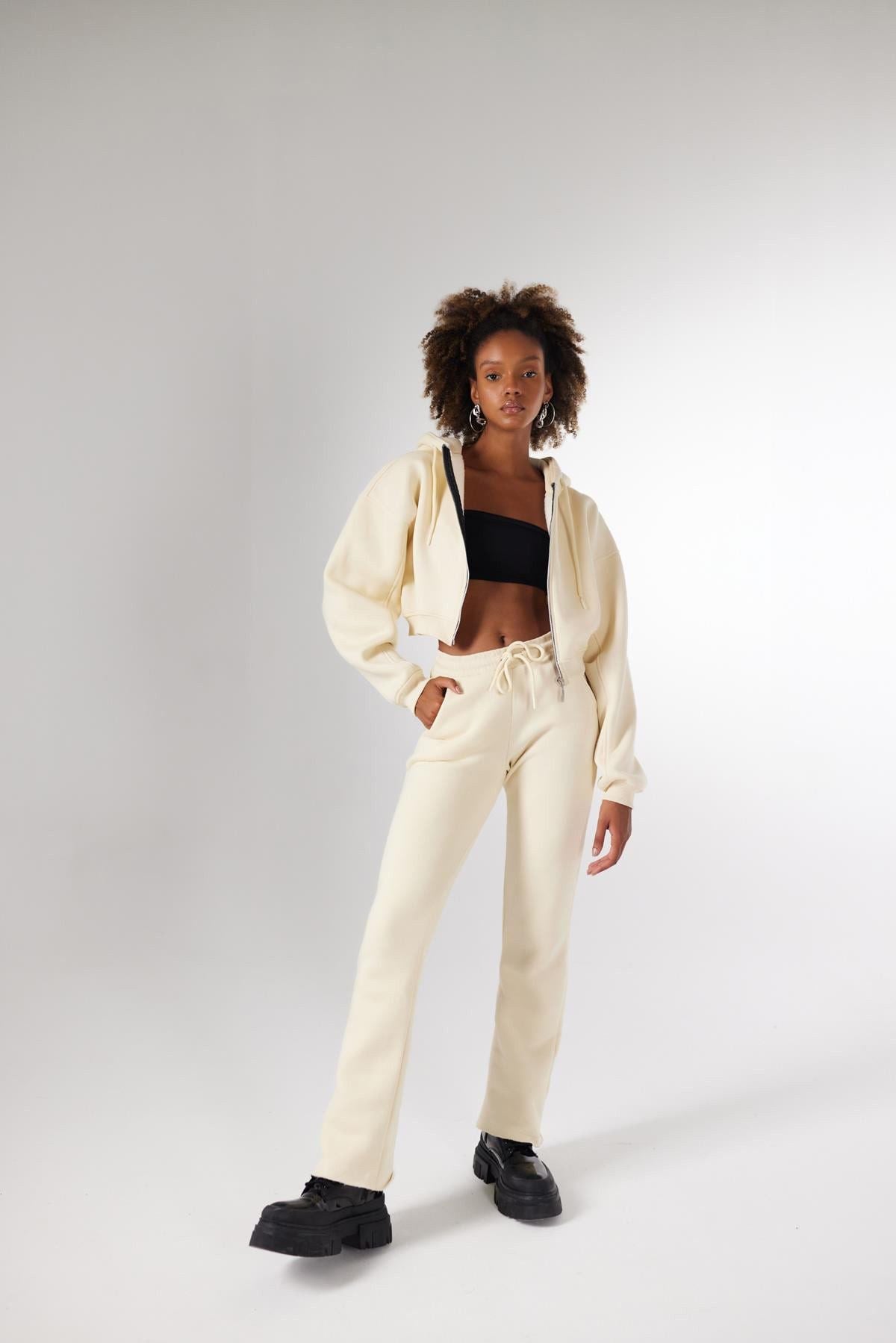 Damen Kaffee Hohe Taille Jogginghose