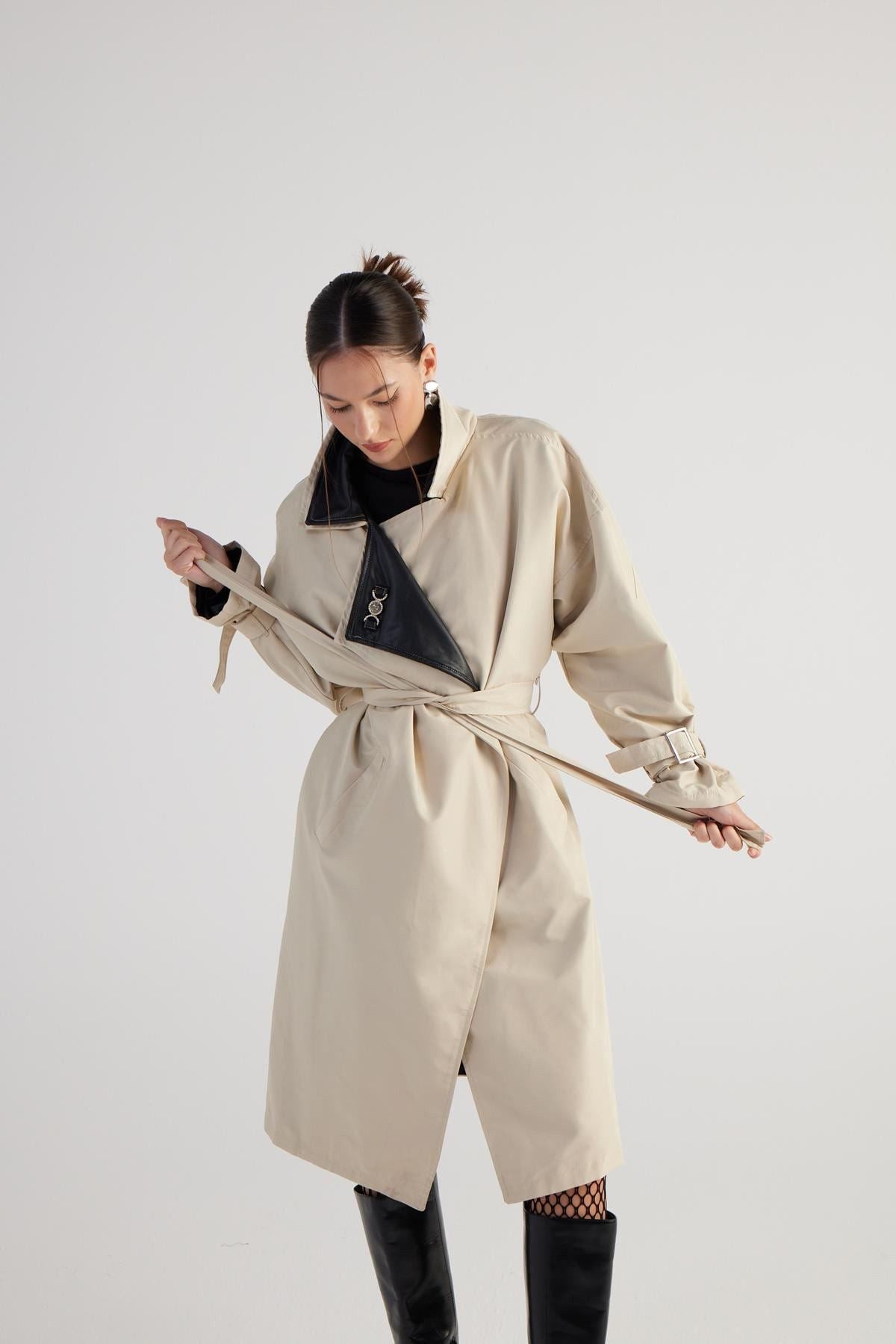 Maxi Jungen Gürtel Umhang Trench