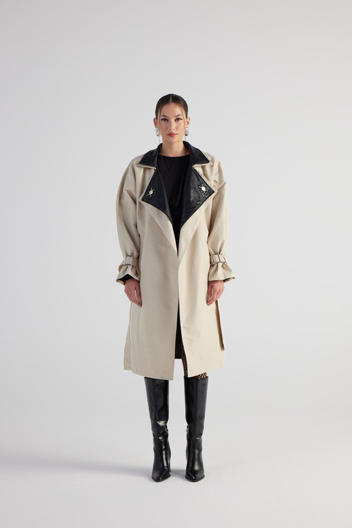 Maxi Jungen Gürtel Umhang Trench