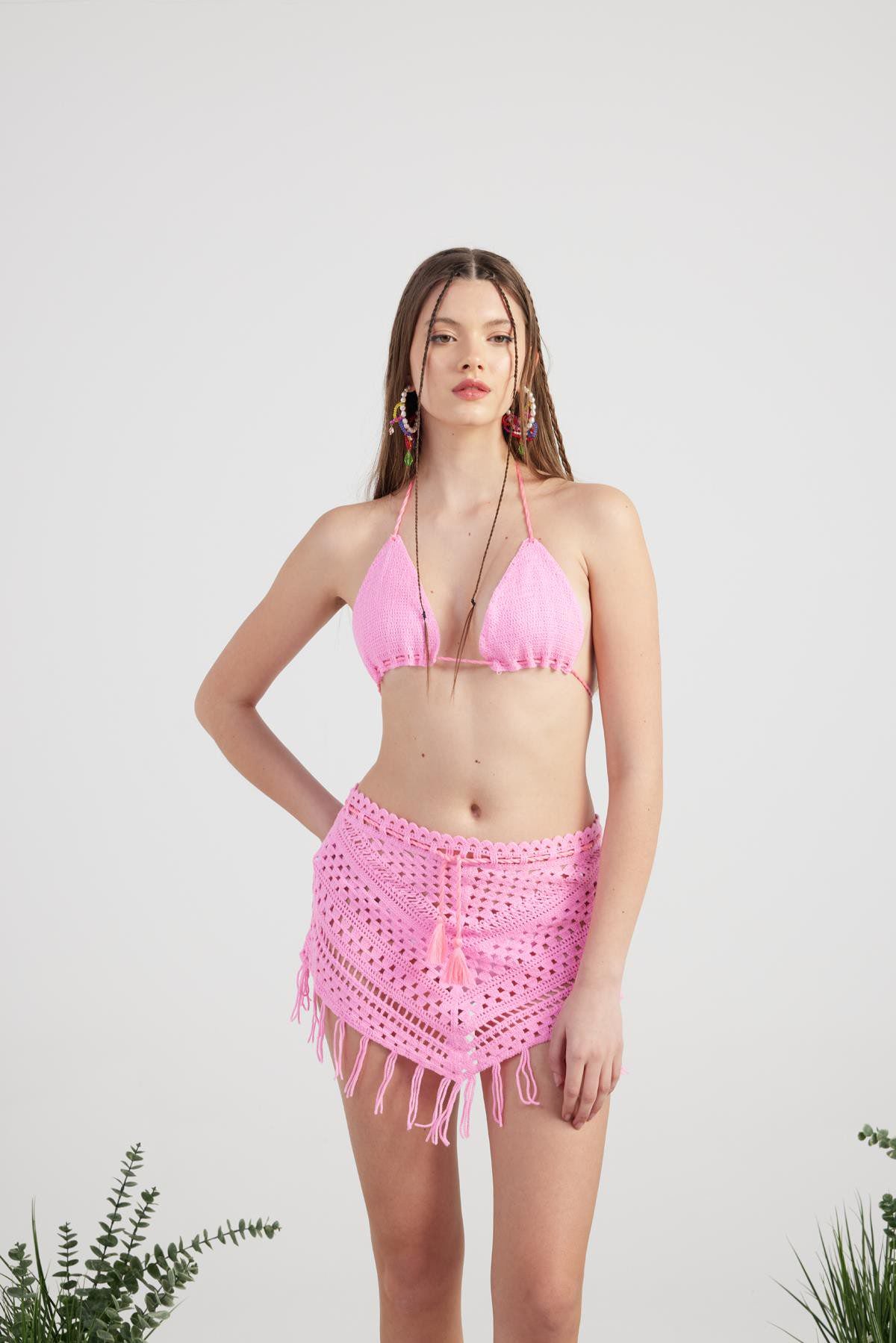 Gemustertes gebundenes Sommerstrickset