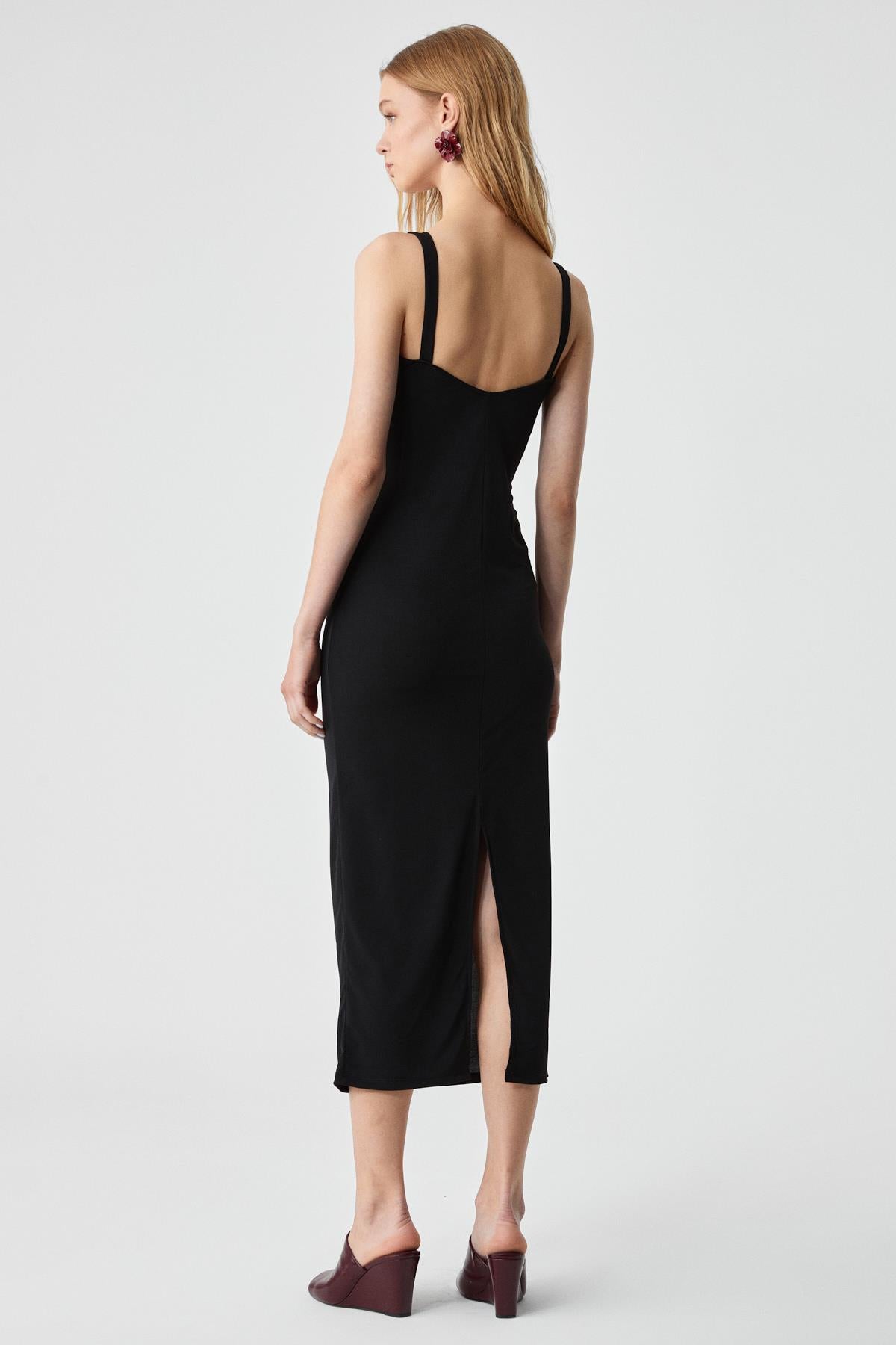 ETHIQUET PAERLA Damen Regular Trägerkleid Schwarz