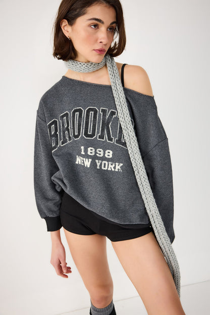 Langärmeliges bedrucktes Sweatshirt