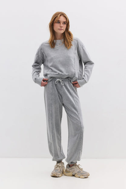 Baumwoll-Sweatpants mit Ballonmuster