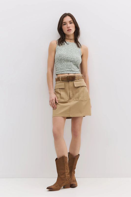 Crop-Top aus Baumwolle mit Blumenmuster