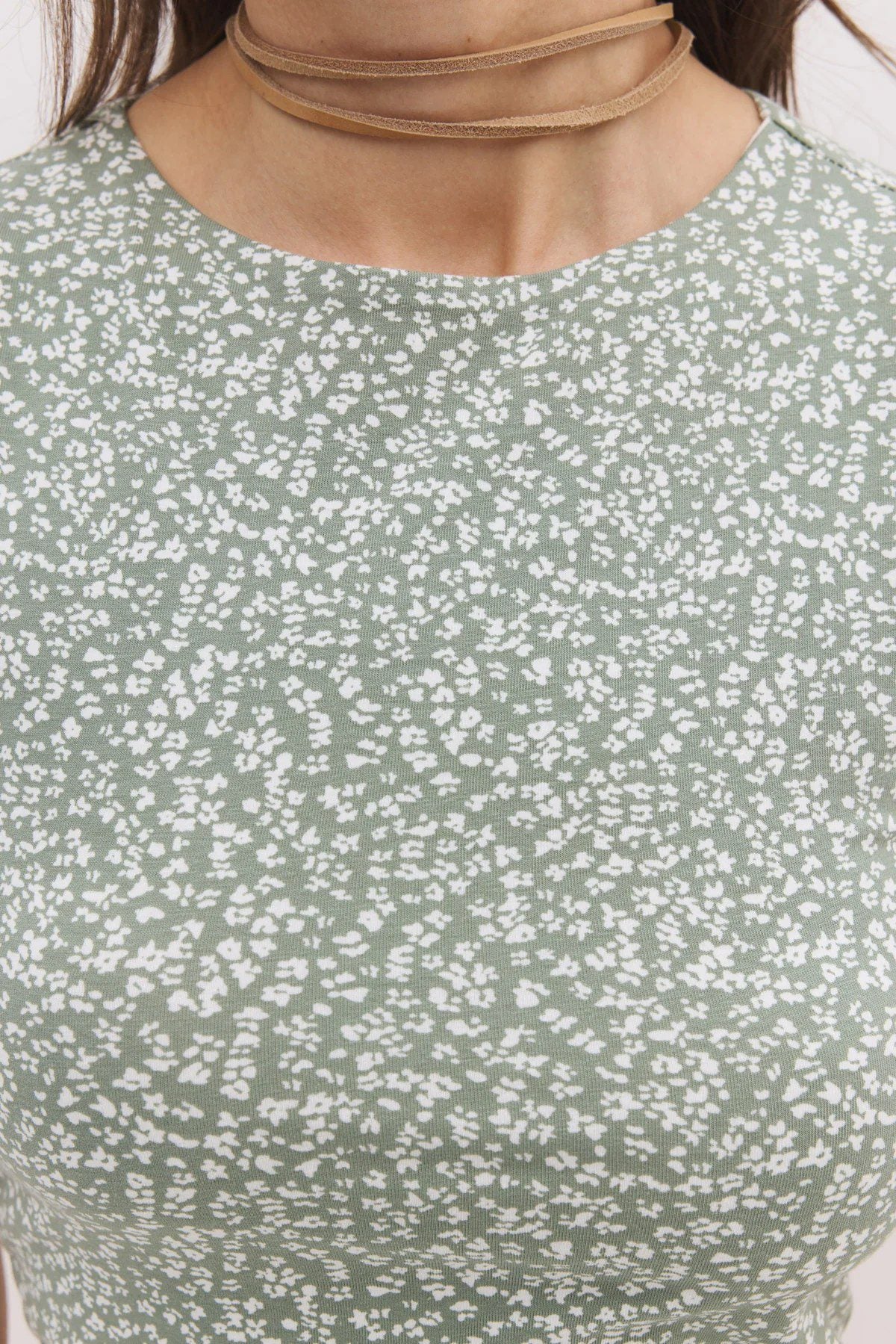 Crop-Top aus Baumwolle mit Blumenmuster