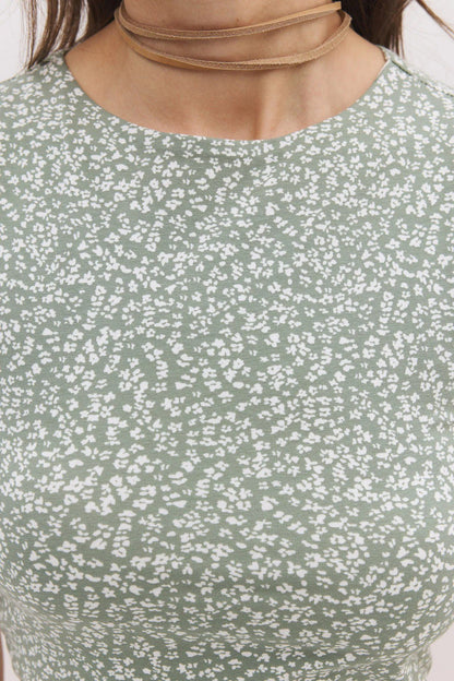 Crop-Top aus Baumwolle mit Blumenmuster