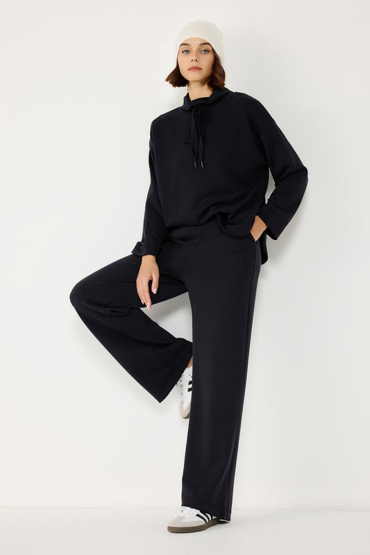 Baumwollhose mit weitem Bein