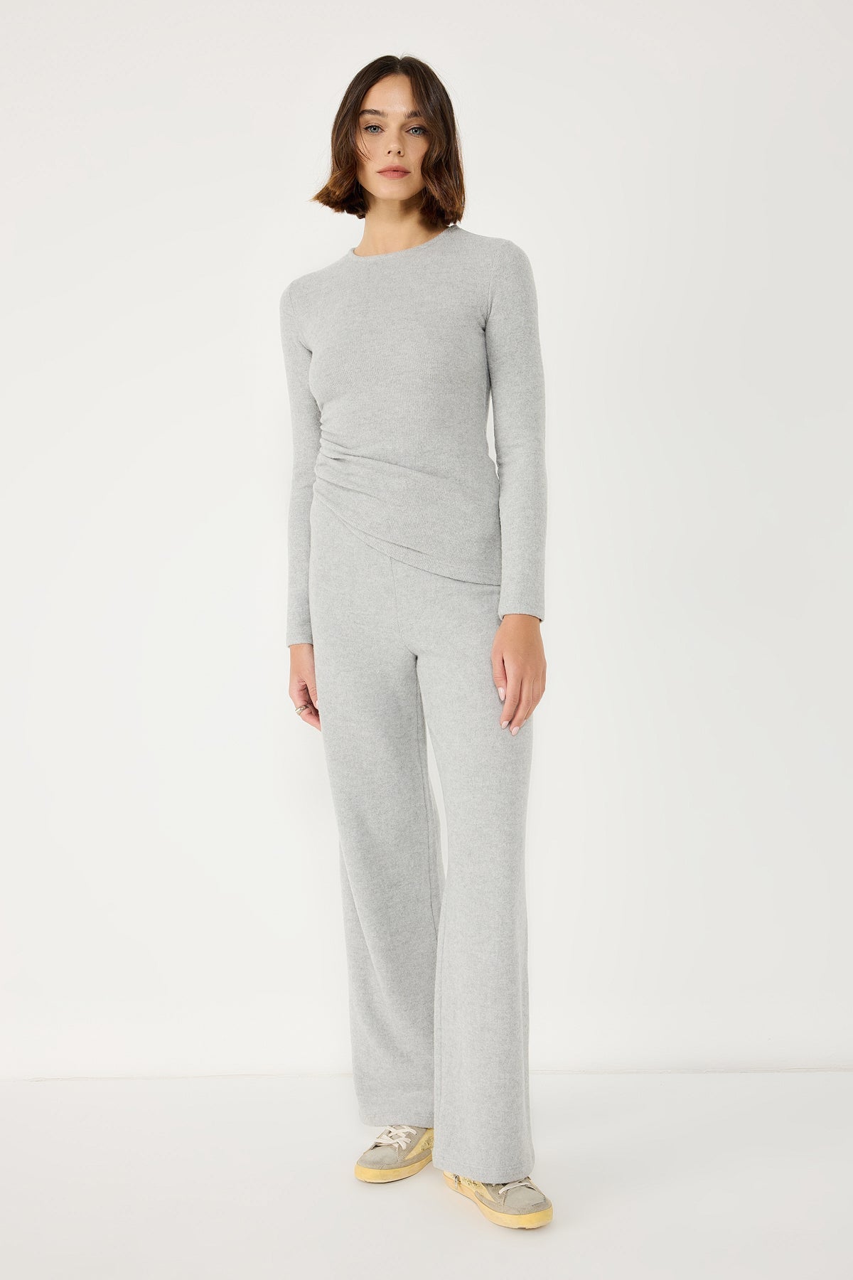 Baumwollhose mit weitem Bein