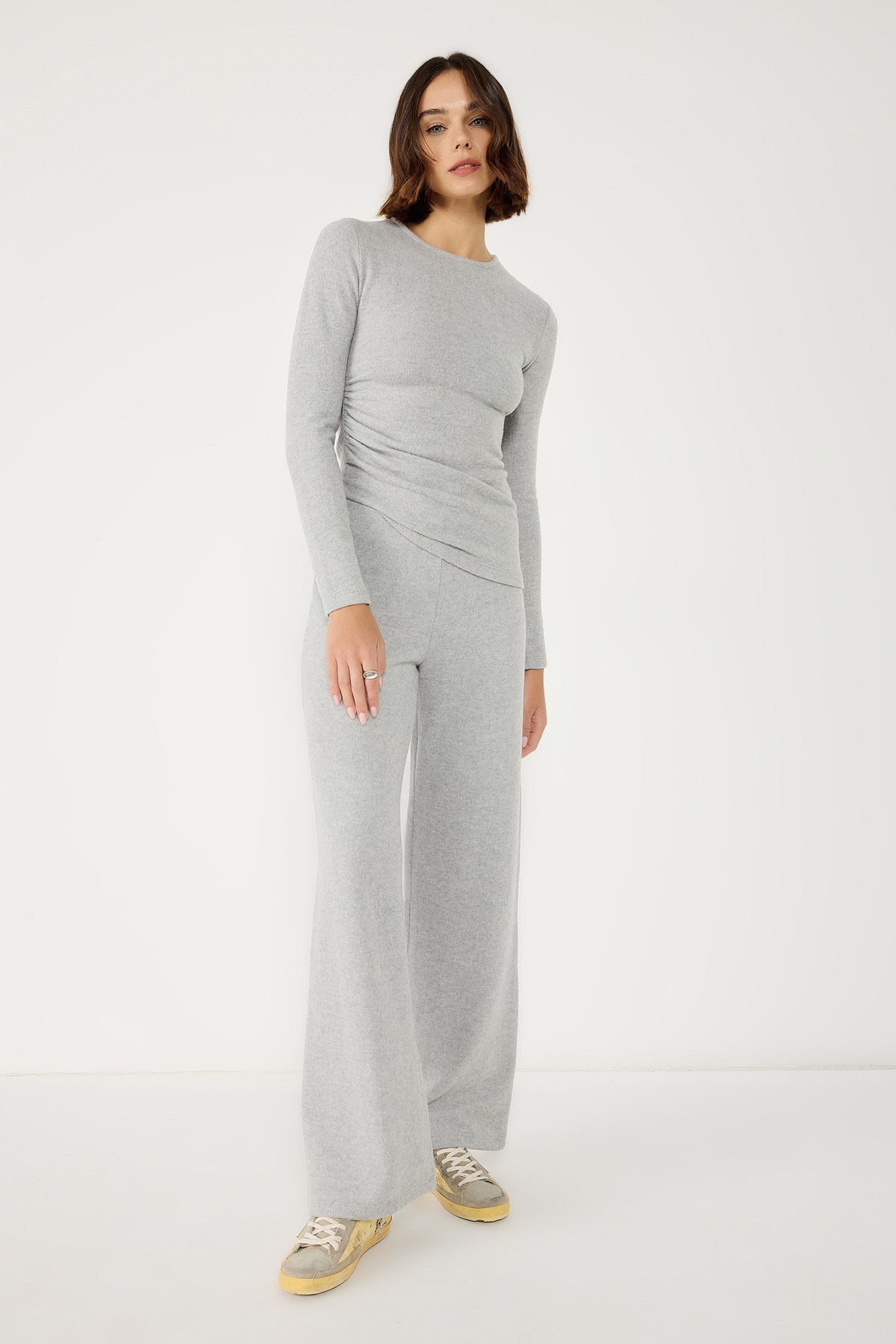 Baumwollhose mit weitem Bein