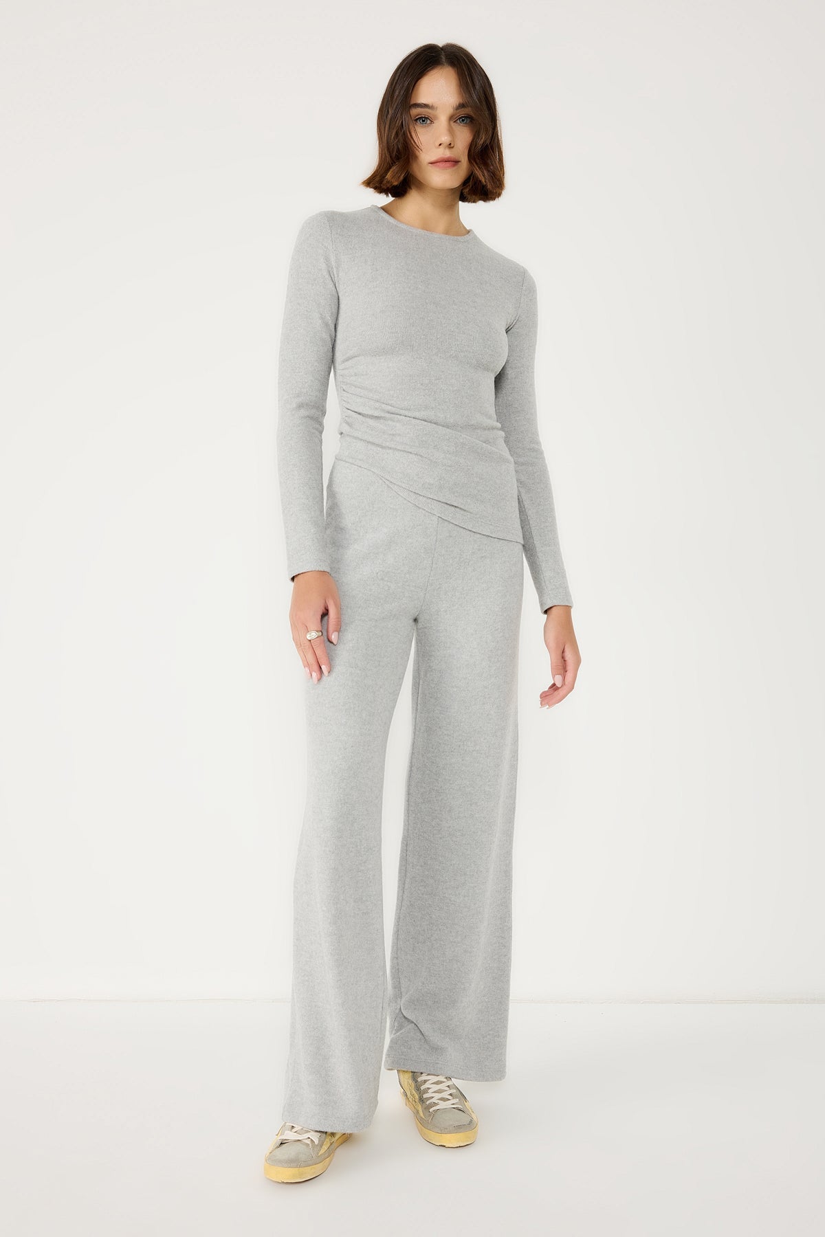 Baumwollhose mit weitem Bein
