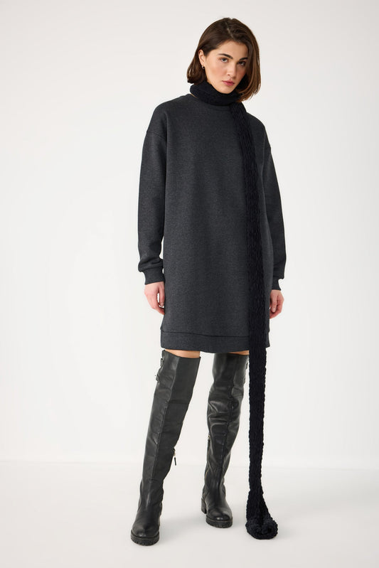 Sweatshirtkleid mit Rundhalsausschnitt