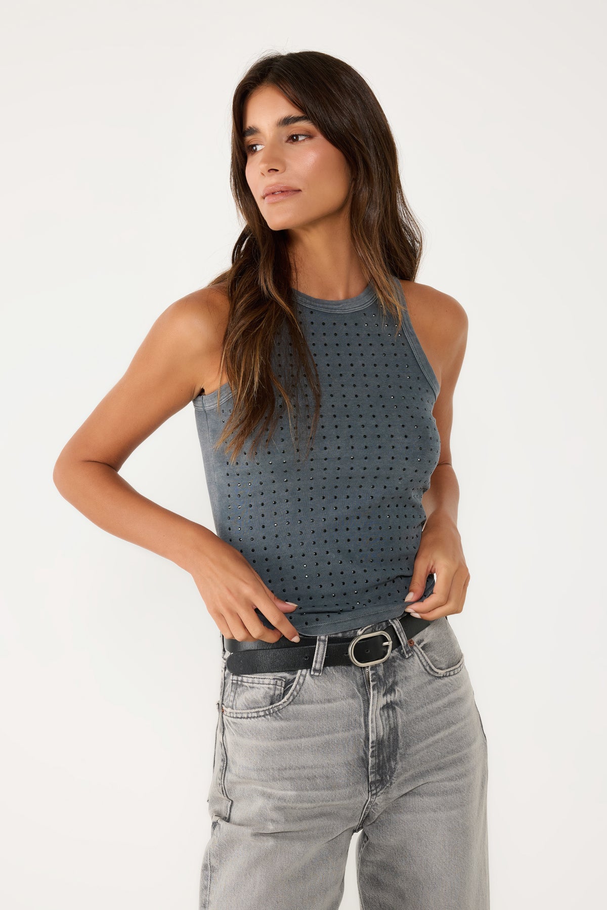Verzierte ärmellose Bluse