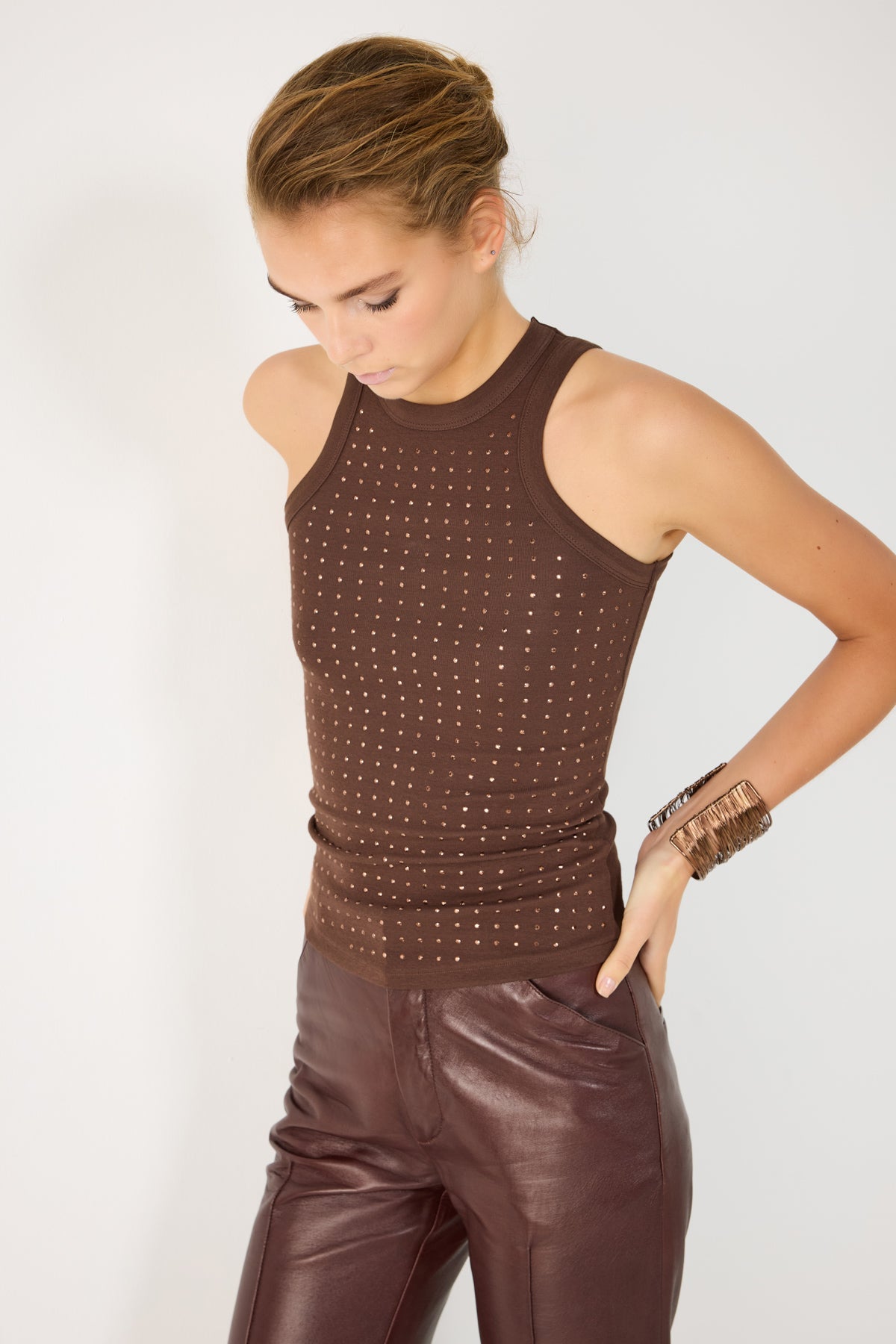 Verzierte ärmellose Bluse