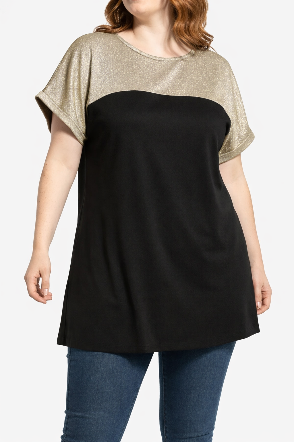 Glänzendes, strukturiertes T-Shirt