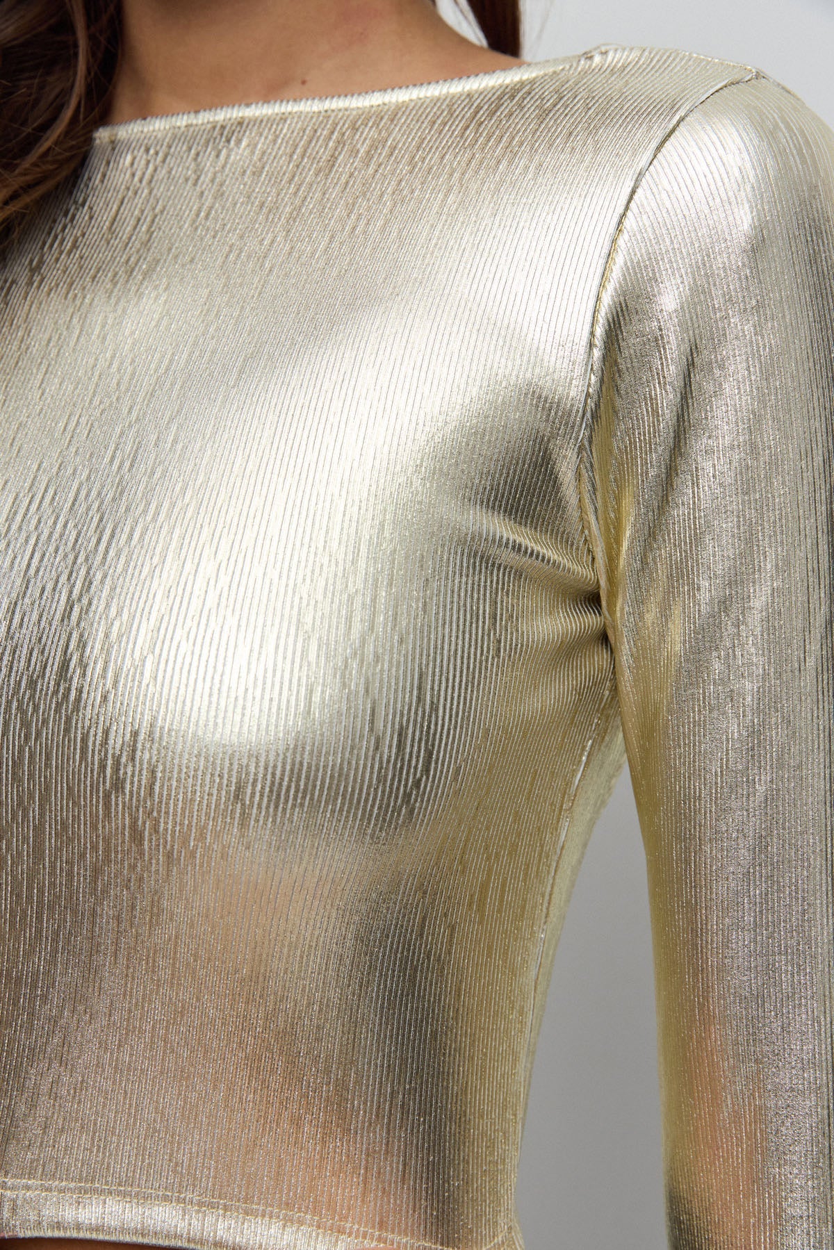Langärmelige Crop-Bluse