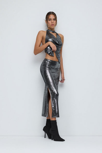 Schmal geschnittener Rock mit Seitenschlitz
