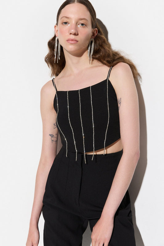 Verzierte Crop-Bluse