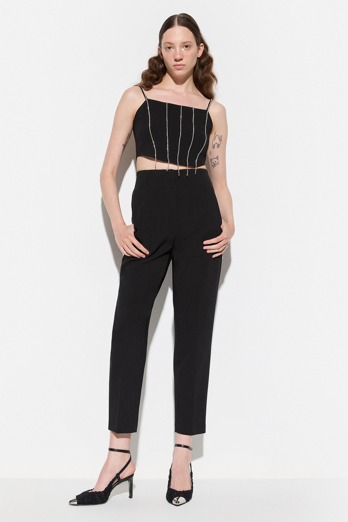 Verzierte Crop-Bluse