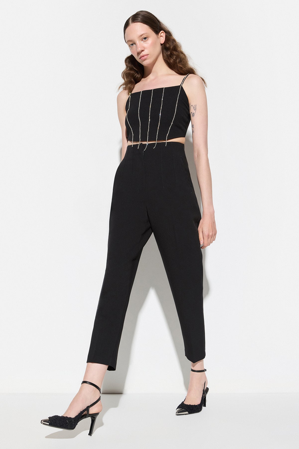 Verzierte Crop-Bluse