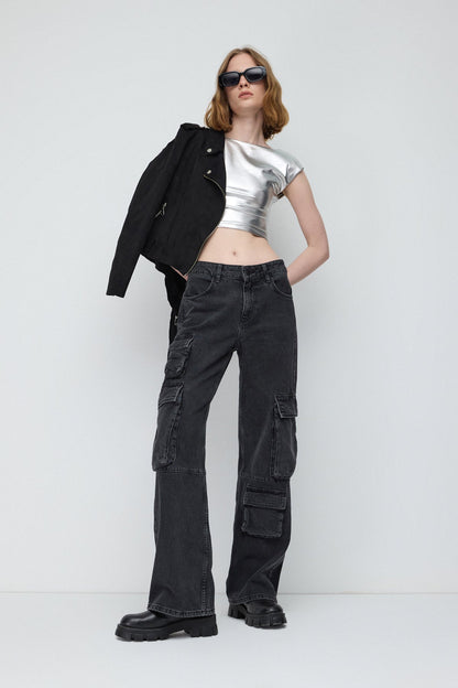 Rückenfreies Basic-Crop-Top