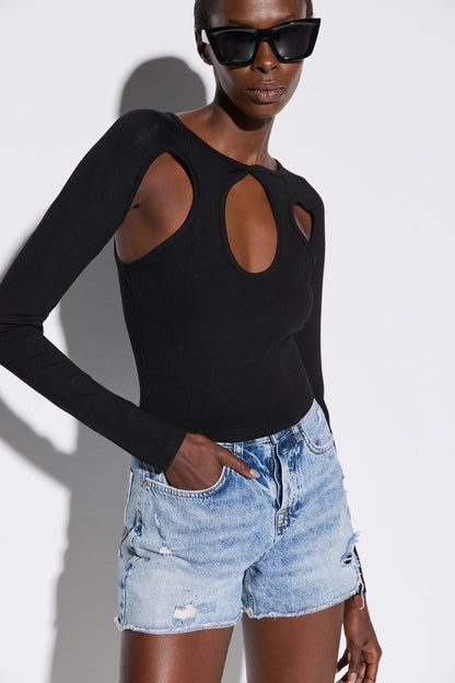 Langärmelige Crop-Bluse