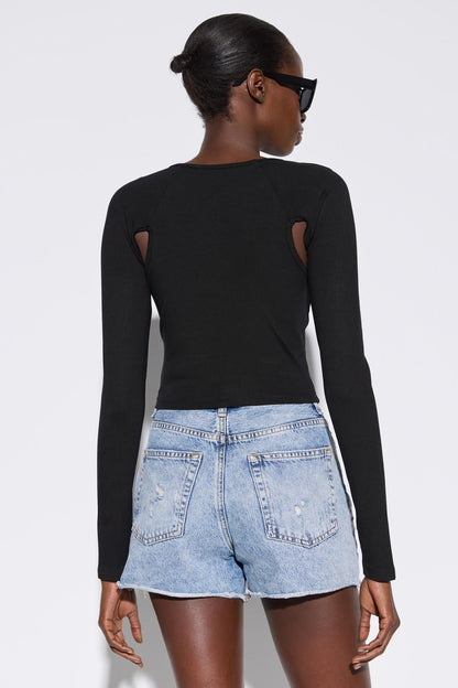 Langärmelige Crop-Bluse