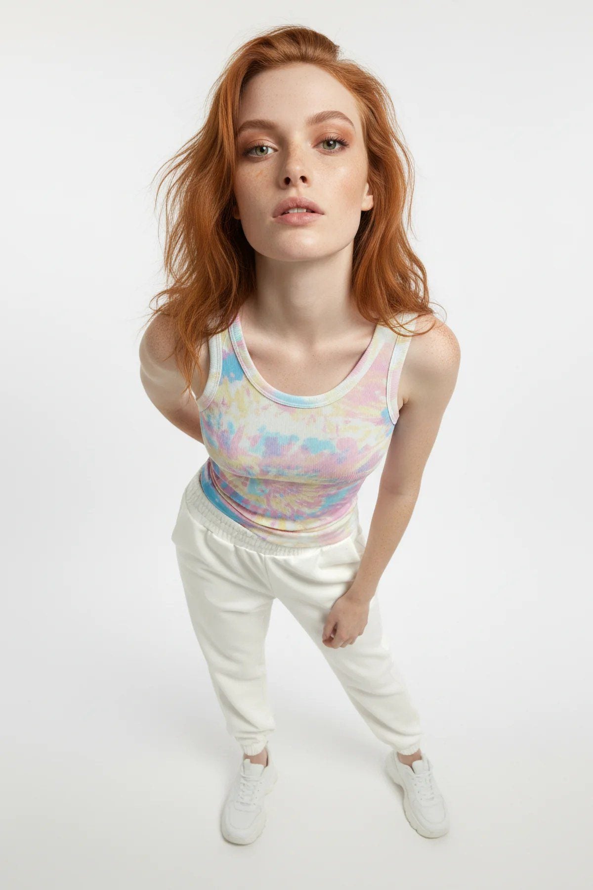 Pastell Batik Muster Ripp-Top