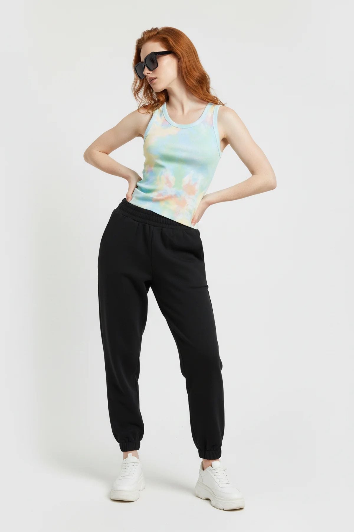 Pastell Batik Muster Ripp-Top