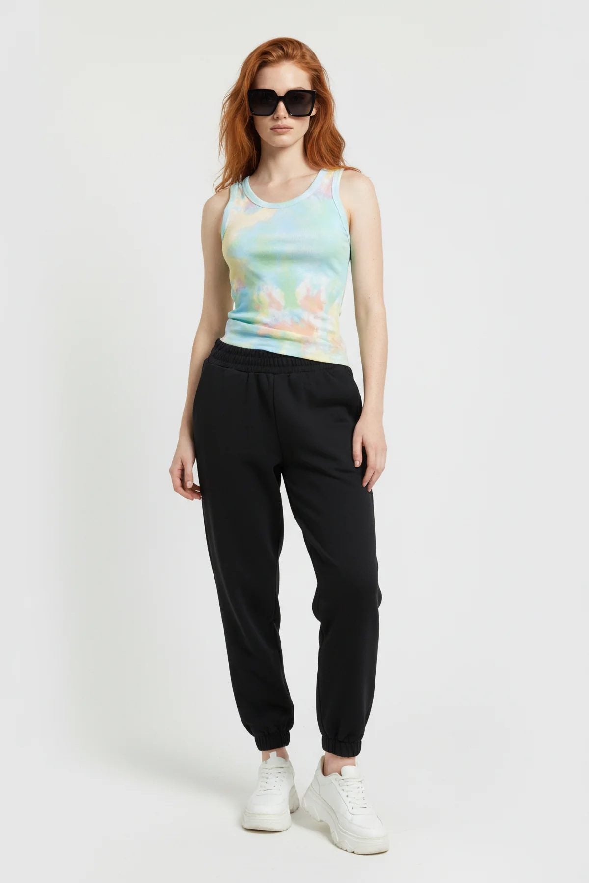 Pastell Batik Muster Ripp-Top