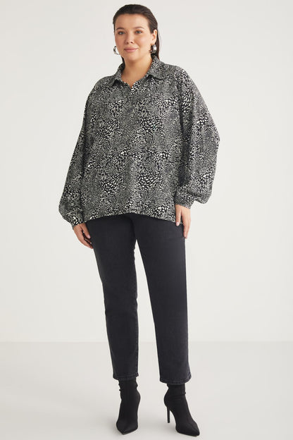 PAULINEBB Schwarz-Weiß Hemd XL