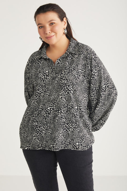 PAULINEBB Schwarz-Weiß Hemd XL
