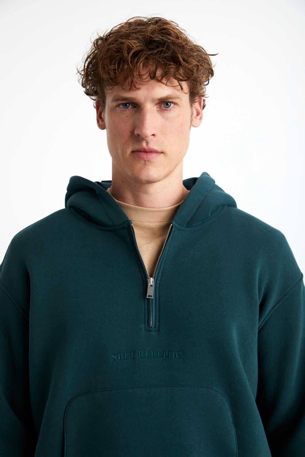 GRIMELANGE PAVLE Herren Baumwoll Hoodie Sweatshirt Green