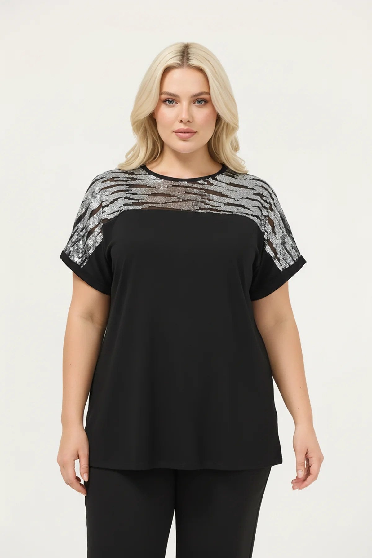 Paillettenbesetztes T-Shirt